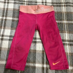 Nike Kids 3/4 Leggings in Pink and Orange